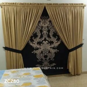 Dark and Light Brown Colour Curtain and Blind Set