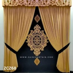 Brown and Black Colour Curtains and Blind Set