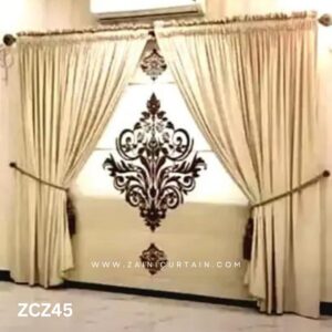 Full Cream Colour Curtains and Blind Set