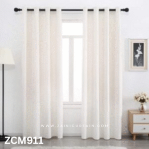 Cream Plain Cotton Curtain