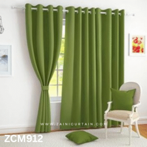 Green leaf Plain Cotton Curtain