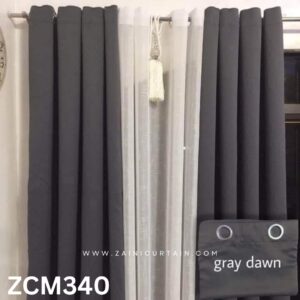 Dawn Gray With Tussle Plain Curtain