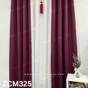 Wine Red & White Theme Curtains Blinds