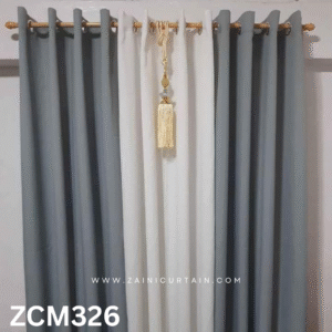 Grey & White With Beautiful Tussel Curtain