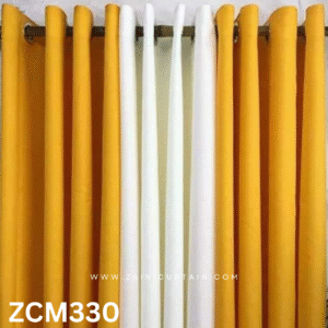 Mustard & White Curtains Blinds