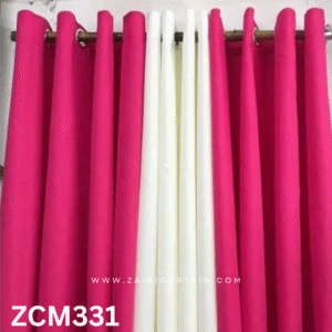 Pink & White Curtains Blinds