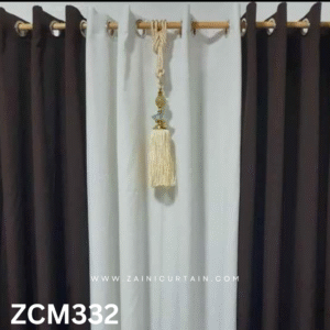 Black & White With Tussle Curtains Blinds