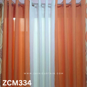 Orange & White Curtains Blinds