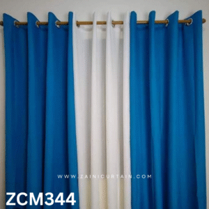 Royal Blue & White Plain Curtain