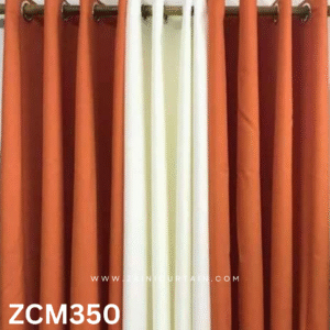 Rust & White Colour Plain Curtain