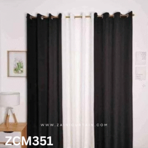 Black & White Plain Curtain