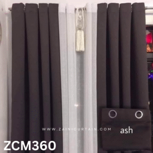 Ash Color With Beautiful Tussle Plain Curtains