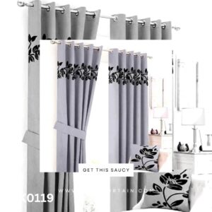 Grey with Beautiful Laser Work Curtain Blind