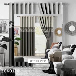 Grey & Off-White Combination Curtain Blind