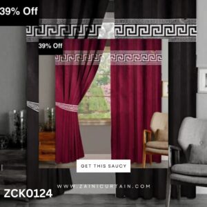 Maroon with Beautiful Laser Work Curtain Blind