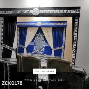 Attractive Blue Theme with Cream Touch Curtain Blind