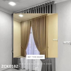 Plain Khaki Color Curtain Blind