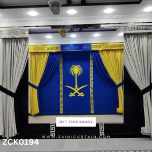 Royal Blue & Yellow Gold Bunch Curtain Blind