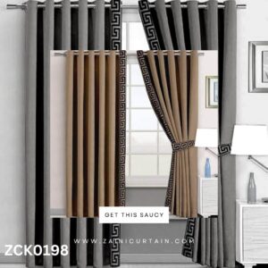 Camel Color with Laser Work Curtain Blind