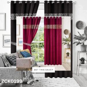 Maroon with Beautiful Laser Work Curtain Blind