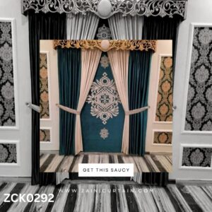 Castleton Green & Skin Contrast Curtain Blind