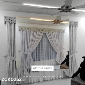 Off-White Theme with stylish header Curtain Blind