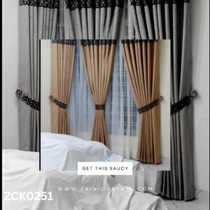 Light Brown With Laser Work Curtain Blind