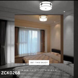 Light Brown & White Shefoon Double Window Curtain Blinds