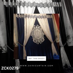 Decent Navy Blue with Skin Theme Curtain Blind