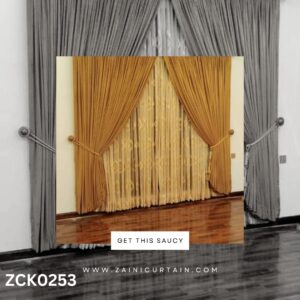 Dark and Light Gold Curtain & Blind Set