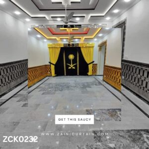 Yellow Golden & Black with Large Diamond bunch Curtain Blind