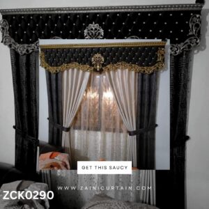 Black & Off-White Theme with Beautiful bunch Curtain Blind
