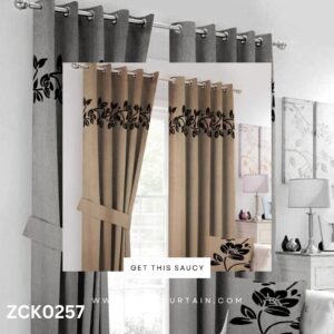 Khaki Color With Laser Work bunch Curtain Blind
