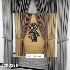 Light Gold with Light Brown Curtain Blind