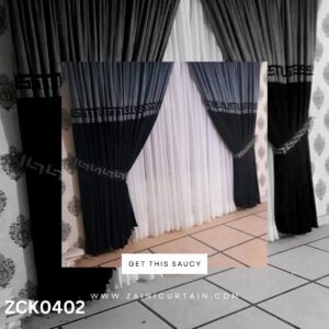 Grey Black Contrast With White Shefoon Curtain Blinds