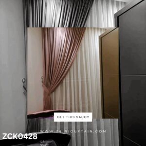 Best Plain Lip Pink and White Theme Curtain and Blind Set