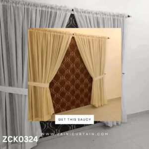 Light Gold with Brown Background Curtain Blind