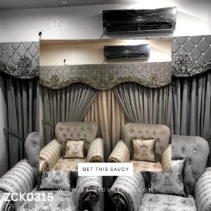 Diamond Header with Dark Theme Curtain Blind