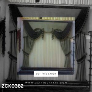 Stylish Header Smoke & Black Colour Curtain Blind