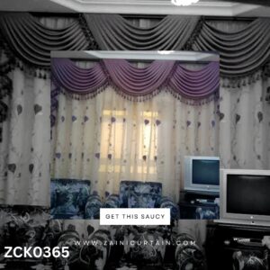 Light Purple with White Heart Design Contrast Curtain Blind