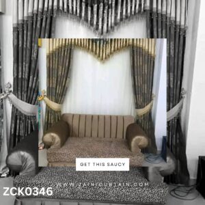 Jacquard With White Background Curtains & Blind