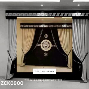 Stylish Black Header Diamond Plates Curtain Blind