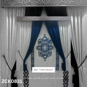 Best Navy Blue and White Theme Curtain and Blind Set