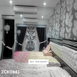 Silver & Black Stylish Header Curtain Blind