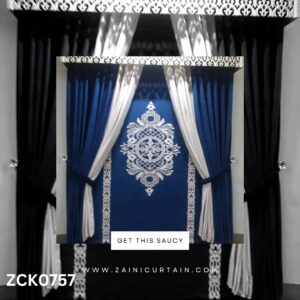 Blue Theme White Touch Curtain Blind