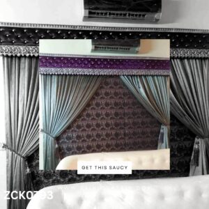 Silk With Pattern Background Curtains & Blind Set