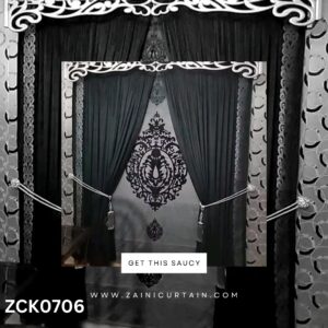 Black and Greyish Theme Curtain Blind