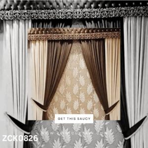 Cream and Brown Theme with Bunch Curtain Blind