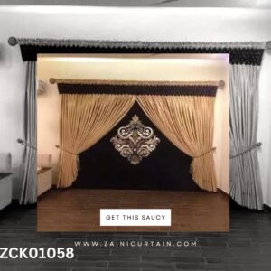 Attractive Black Theme with Golden Touch Curtain Blind