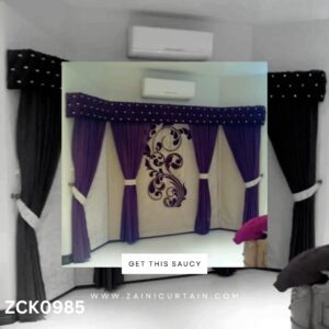 Violet With Light Background Laser Work Curtain Blind